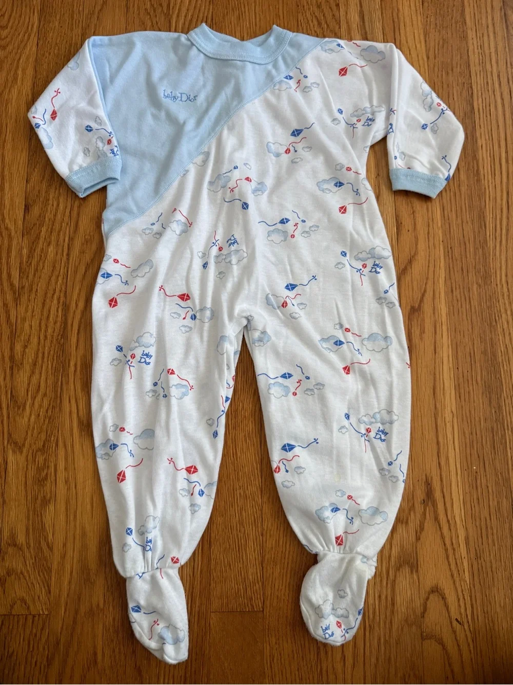 Vintage Christian Dior baby kites romper sleeper L 18-23lbs.
